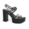 ASTER Women's Chunky High Heel Platform PVC Sandal - Yoki 