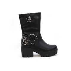 Womens biker clearance booties