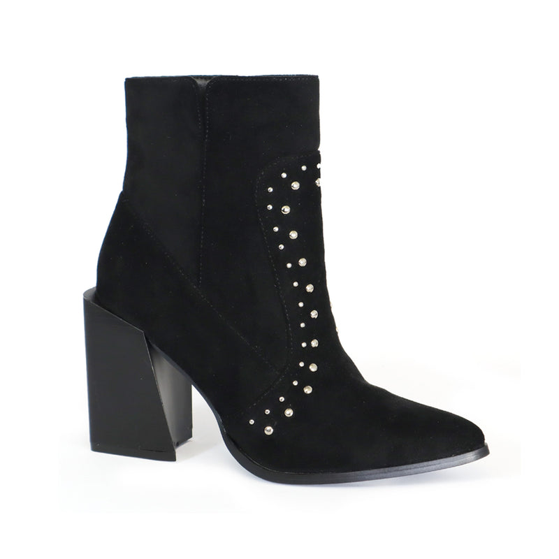 BLONDE-11 Women's Hotstone Suede Bootie - Yoki 