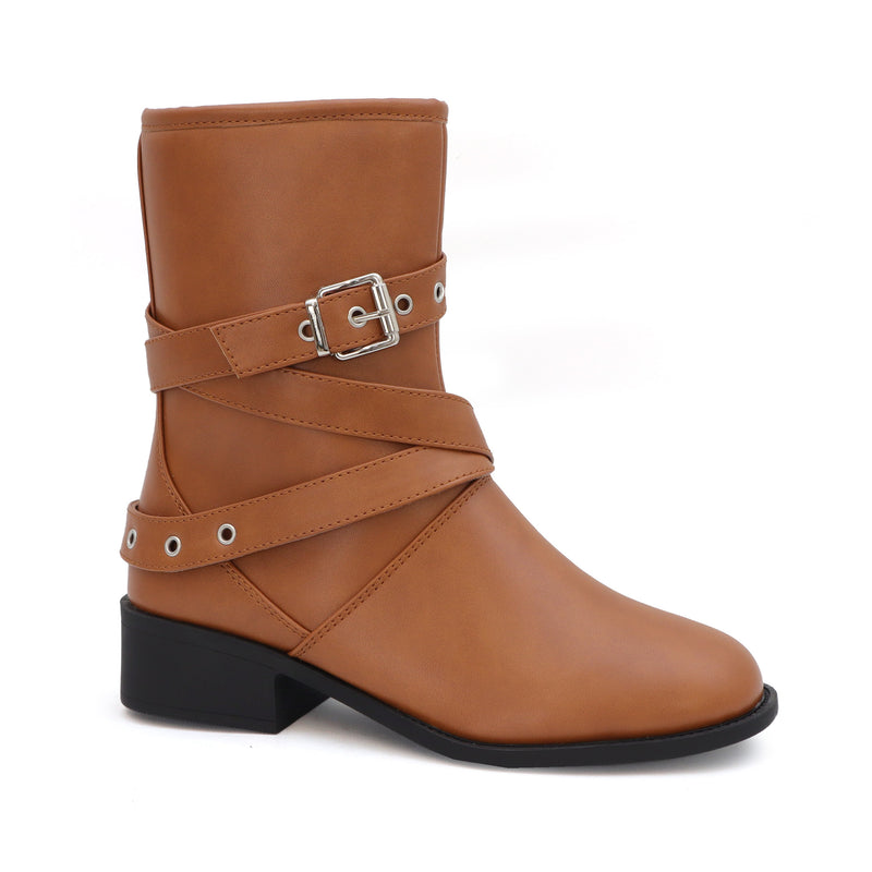 DARCY-12 Women's Strap With Buckle Riding Boot - Yoki 