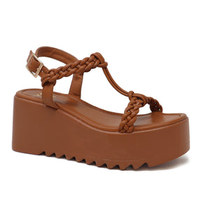 Women’s Bumble-05 Platform Wedge Sandals With Upper Braided Straps - Yoki 