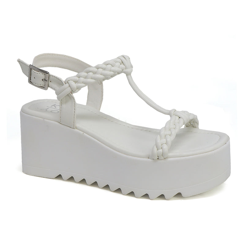 Women’s Bumble-05 Platform Wedge Sandals With Upper Braided Straps - Yoki 
