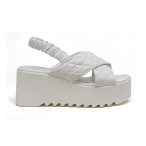 Women’s Bumble Platform Wedge With Quilted Criss Cross Straps - Yoki 